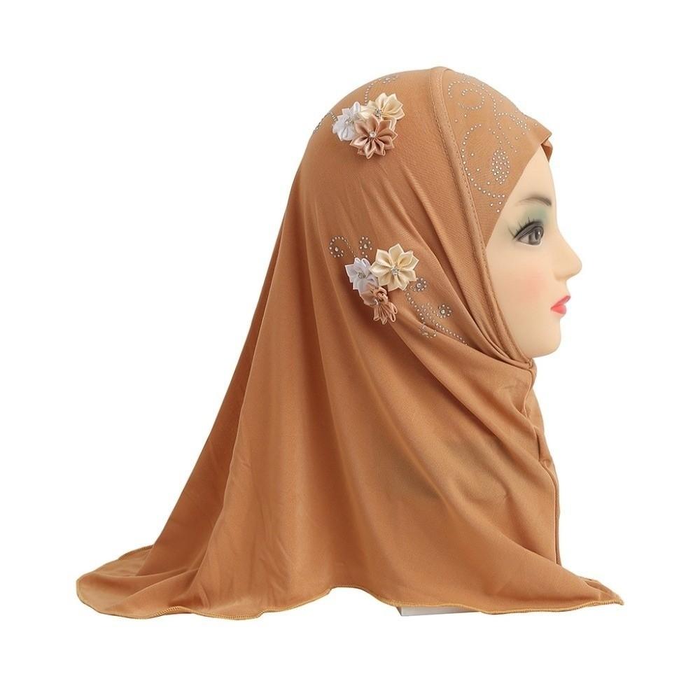 Jersey Material Kinder Hijab Zum Überziehen Islamisches Kopftuch Schönes Mädchen Hijab Schule