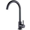 TLXT Black Stainless Steel Deck-Mounted Rotatable Kitchen Faucet