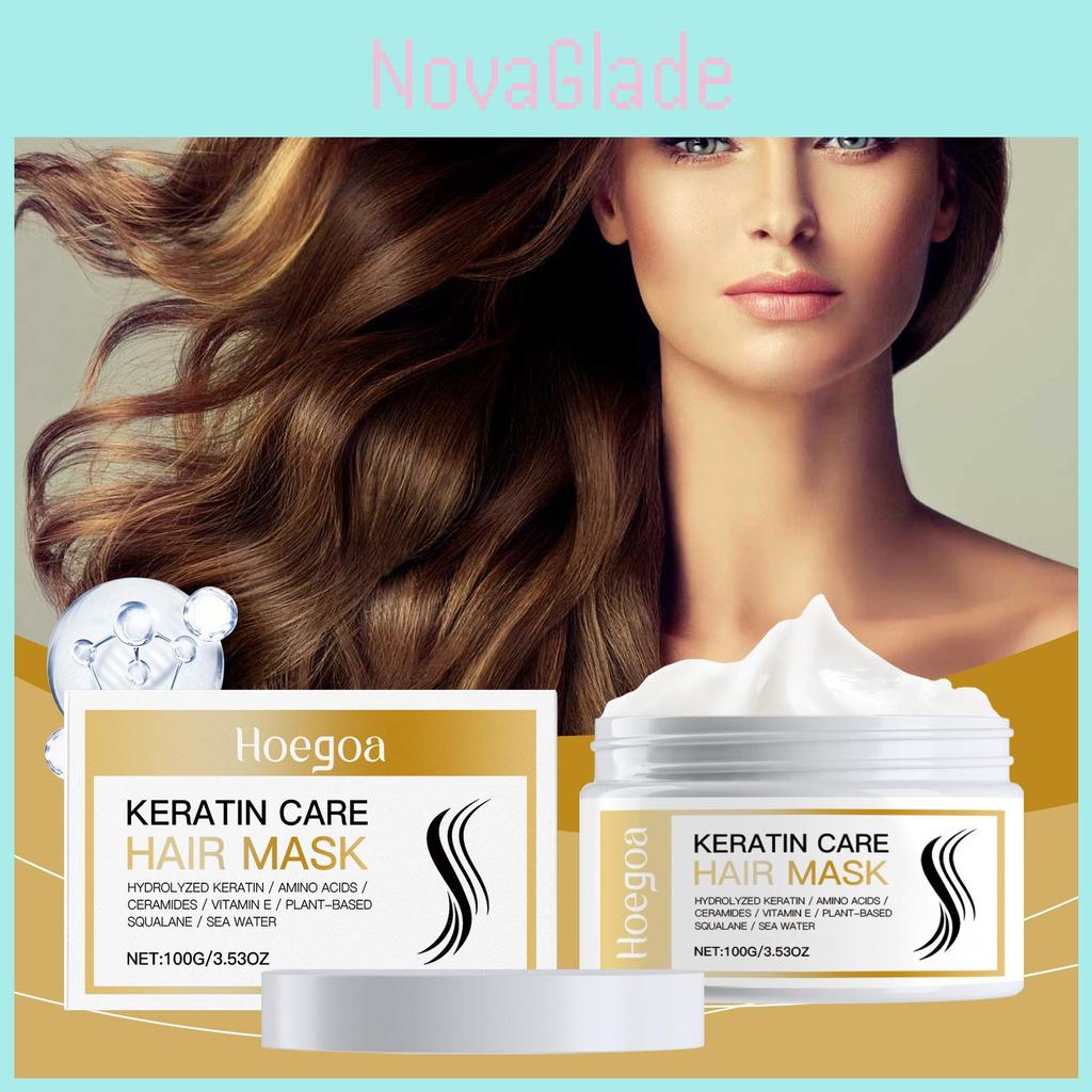 Hoegoa Keratin Hair Mask For Nourishing Split Ends And Frizz Control With Glossy Shine