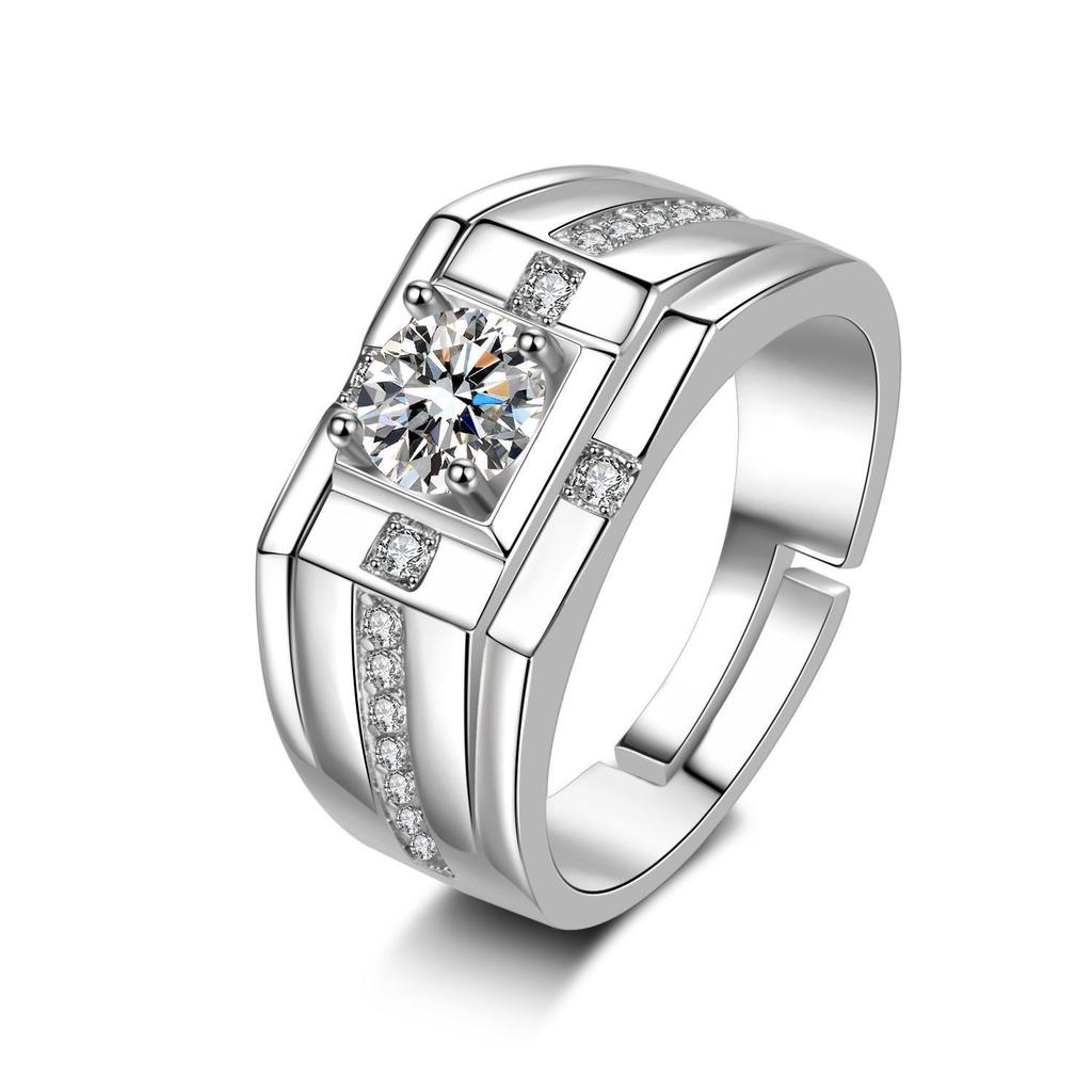 Imitation Mozzarella Diamond Ring Men's and Women's Fashion Temperament Trend Ring Personality Original Design Niche Jewelry