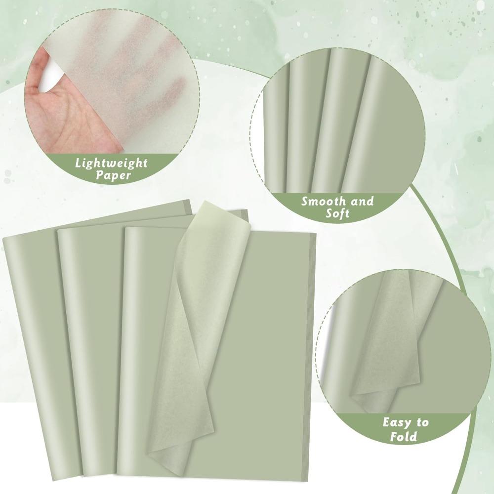 Sage Green Tissue Paper Solid Color Thin Wrap Paper Lightweight Gift Wrapping Paper Birthday