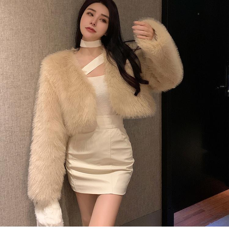 Y2K Krátké Nadýchané Umělé Norkové Kožešiny Podzim Zima Dámské Elegantní Kožešinové Bundy Pro Ženy