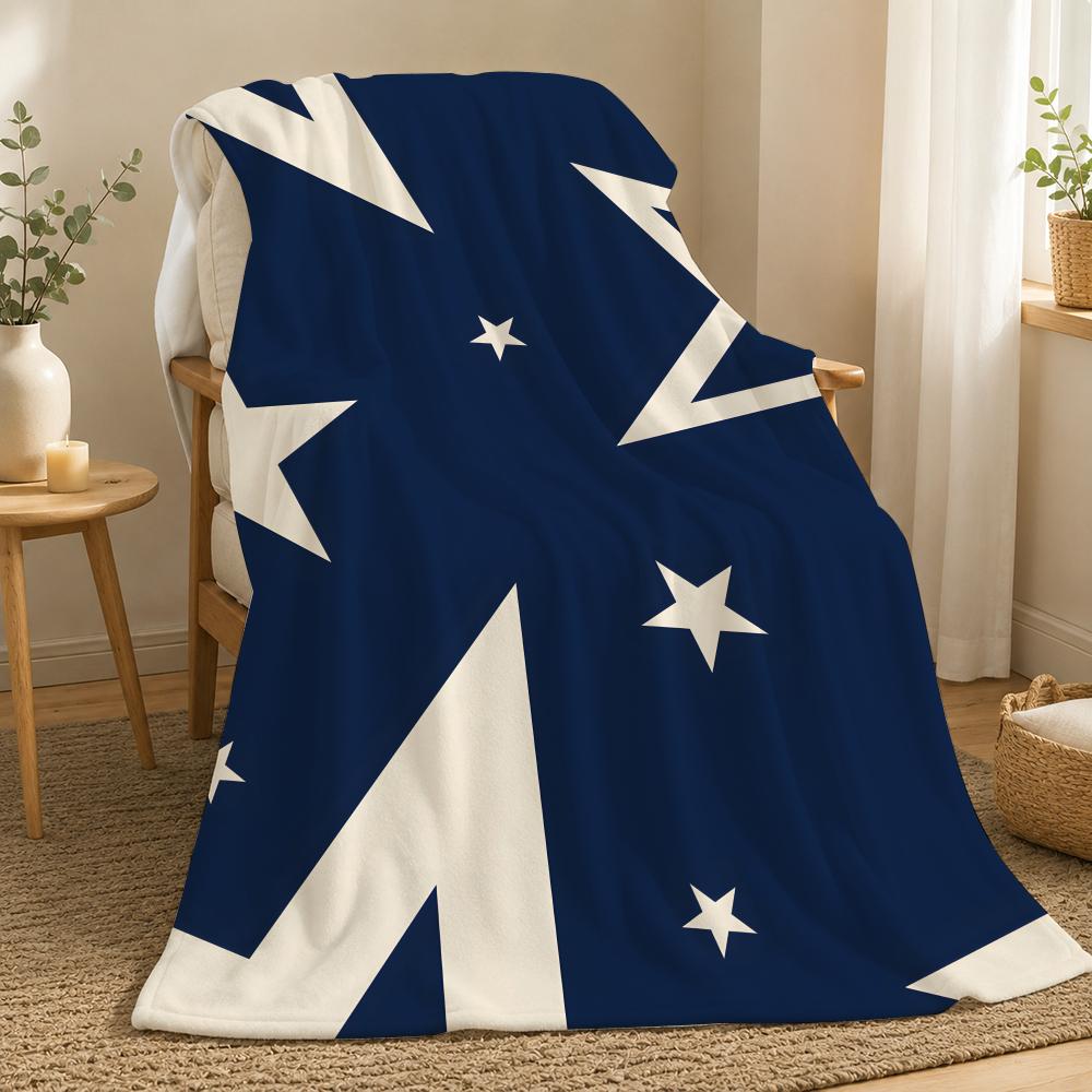Stars Star Pattern Throw 240g flannel blanket, suitable for sofas, beds, offices, exquisite gift blankets