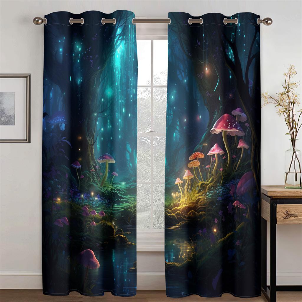 

3D сверкающие шторы Fuji Mountain Romantic Joy подходят для спальни, гостиной, кухни, декора, новые поступления, ограниченное по времени предложение, 2 шт. 50W130H(CM)X2PCS&Hook