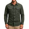 Men's Vintage Work Shirt Long Sleeve Casual Button Down Shirt Loose Fit Utility Shirt with Chest Pockets Outdoor Workwear Shirt
