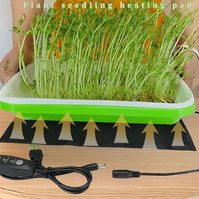 Foldable Plant Warming Mats USB Operated 3 Temperature Models Waterproofed for Indoor Gardening and Reptiles Care