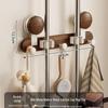 Handun Walnut Adhesive Wall Mop and Broom Holder