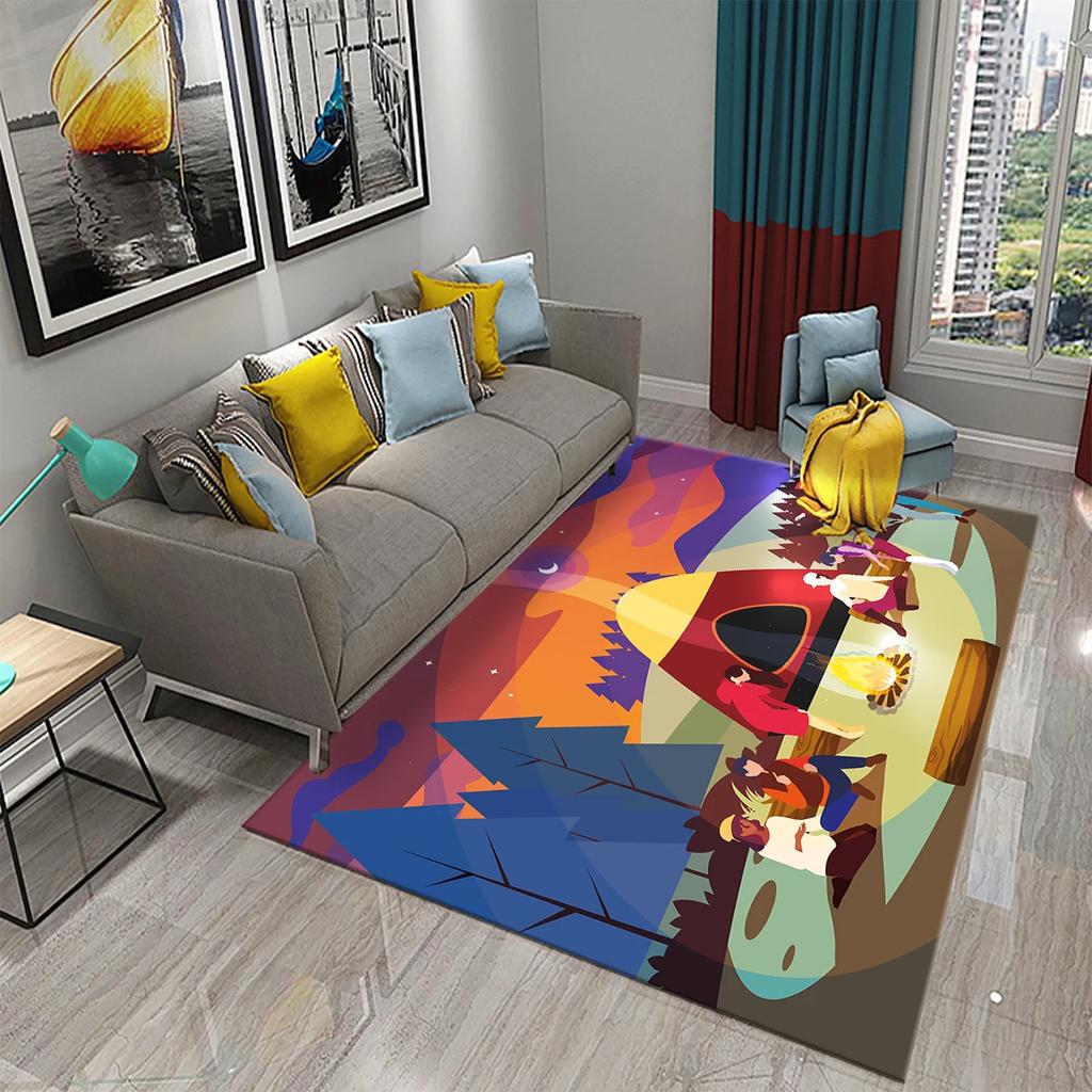 Kids Cartoon Carpet Colorful Graffiti Rug Teens Street Hip Hop Rectangle Area Rugs Bedroom Mats Flat Mat Living Room Door Mat