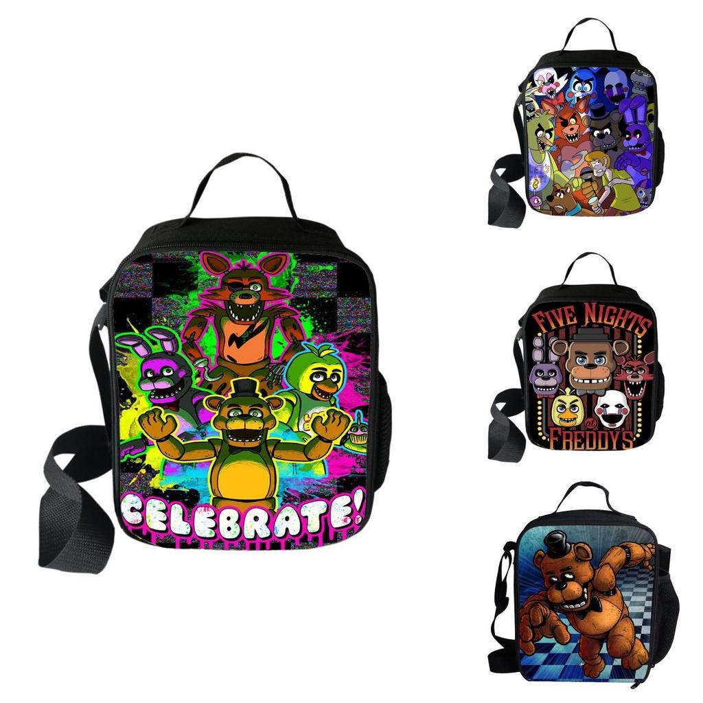 Large Capacity Five Nights At Freddy's 3d Printed Insulated Lunch Bag For Versatile Use