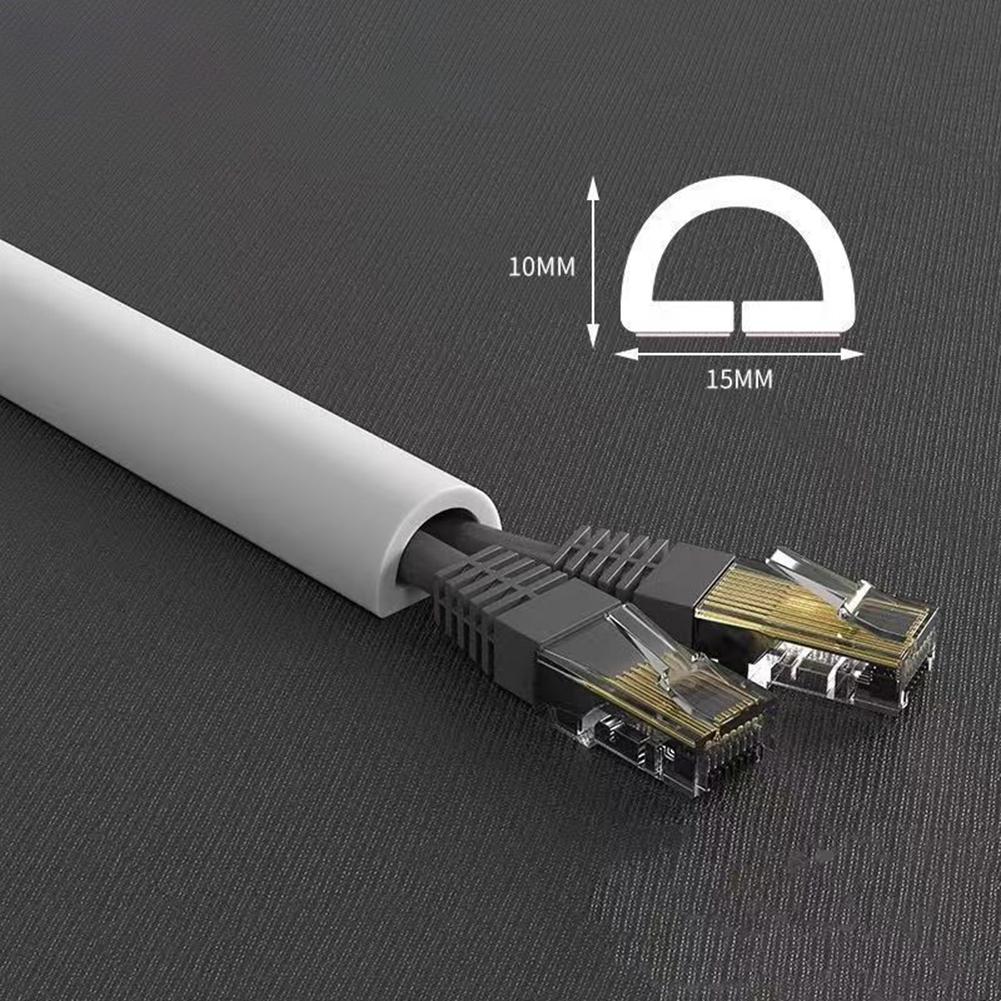 Easy Installation Floor Cord Cover Floor Protection Robust PVC Material Sleek Curve Design Trapezoidal Type For Home