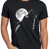 Style3 T Shirt Howling Wolf At Full Moon Pack Forest Vintage Washed Homme Stretched Casual Unisex Comfortable Soft Streetwear