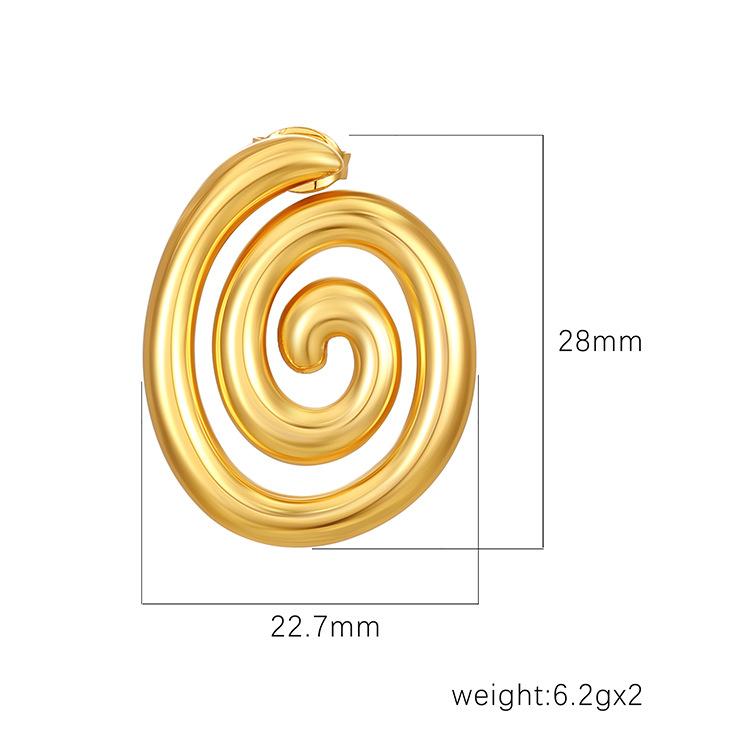 Trend 18K Gold Stainless Steel Rotary Thread Earrings Stainless Steel Earrings Women's Earrings Jewelry