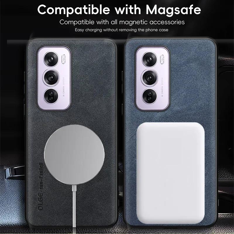 Magnetyczne Retro Skórzane Miękkie Etui Międzynarodowe Dla OPPO Reno12 11 10 Pro Reno 12 Pro 5G Bezprzewodowe Ładowanie Etui na Telefon Pokrowiec