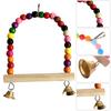 Bird Swing Toy Parrot Cage Toy Natural  Perch With Plastic Beads