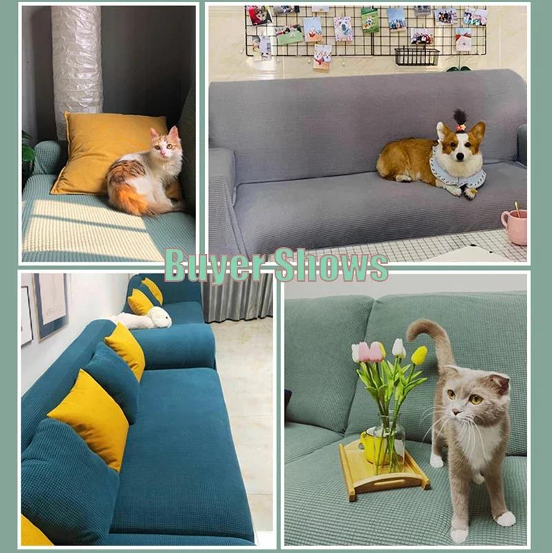 Jacquard Elastische Sofabezug Heimdekoration Stretch Couchhülle für Wohnzimmer Vollabdeckung Sessel Ecke Überwurf S/M/L/XL Größe