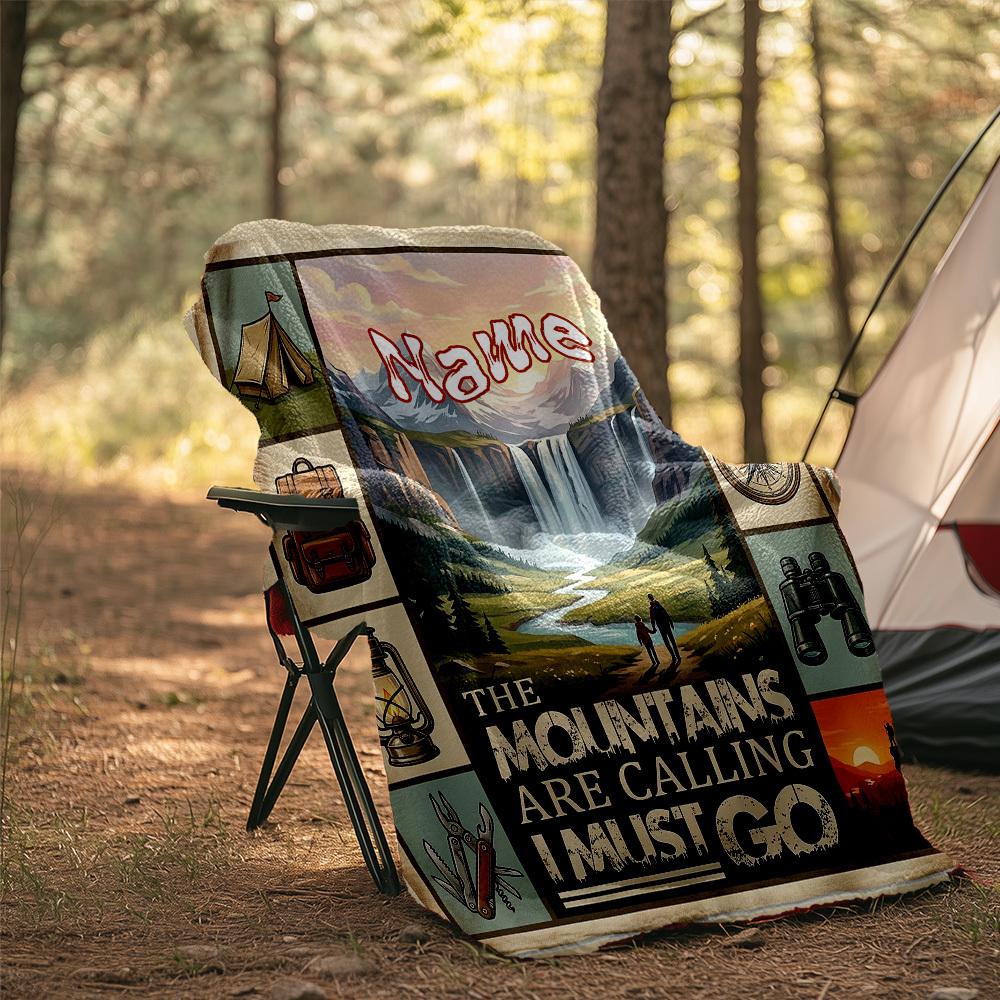 Customize Your Name Outdoor Blanket Mountains Calling Soft And Cozy For All Seasons Perfect Gift For Friends And Familyt92
