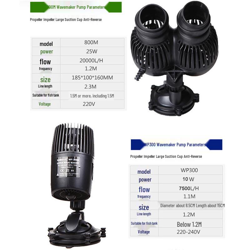 AquaFlow Silent Aquarium Wave Maker: WP100M-400M Series WP-50M 3W