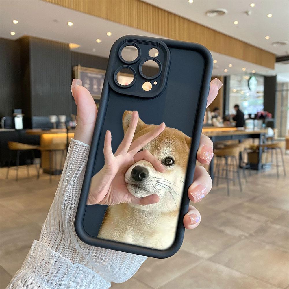 Funny Cute Animal Dog Phone Case For Iphone Apple 17 AIR 16 16E 11 12 13 14 15 XR Plus Pro Max Silicone Case Funda Shell Cover
