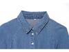 Spring 2025 Retro Lapel Slim-Fit Denim Dress with Belt - European & American Style Women's Short-Sleeve