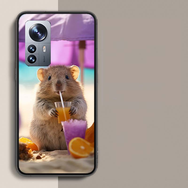 Cute Hamster Phone Case For Redmi Note 13 Pro Plus 14 Pro+ 12S 12 11S 11T 11E 11 10S 10 9S 9 Xiaomi Capa TPU