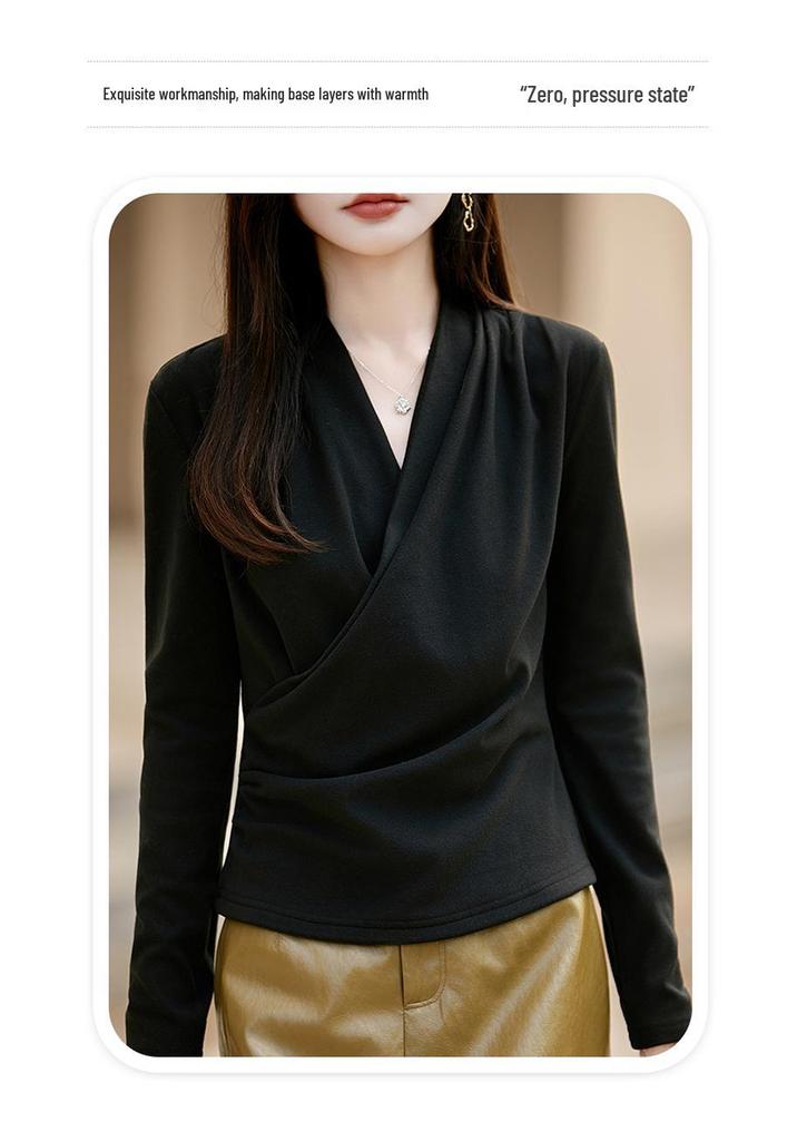 Chic Slimming V-Neck Women's T-Shirt - Autumn/Winter 2025 Collection