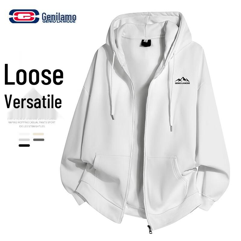 Мужской однотонный повседневный кардиган с капюшоном GENIOLAMODE 3XL