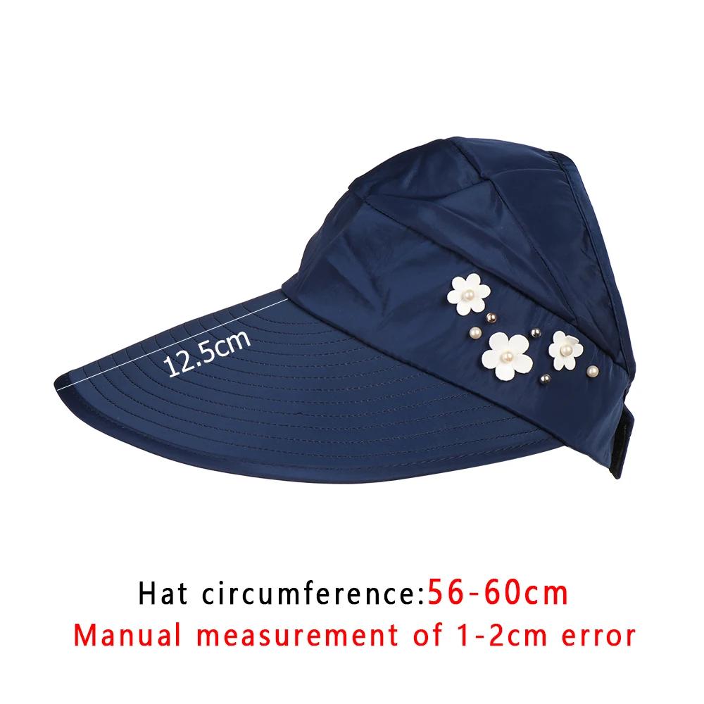 Women Ladies Anti-UV Wide Brim Foldable Visor Caps Sun Hat Casual Hats Beach Cap