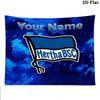 Hertha BSC Custom Name Wall Tapestry Aesthetic Wall Hanging Printed Fabric Blanket Decorative Tapestries for Bedroom Living Room Home Decor