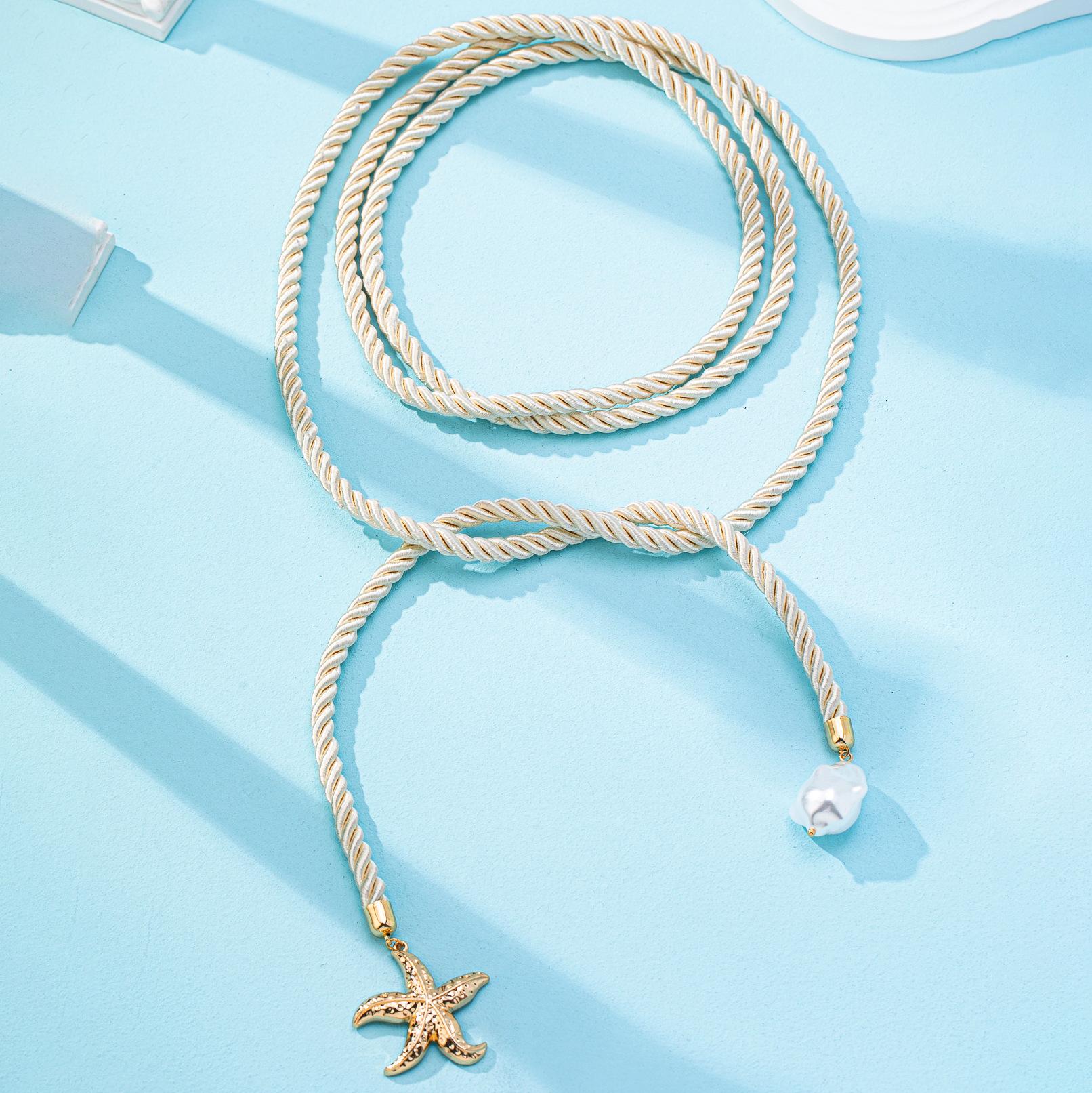 

Starfish pendant, 1 hemp rope necklace, suitable for daily wear on summer seaside vacation