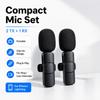 K8 K9 2.4G Wireless Lavalier Microphone for Phone, Noise Reduction Clip On Mic with Monitoring & Reverb for Live Streaming, Inte