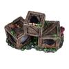 Simulierte Weinkistenform Aquariendekoration Harz Versteck Fischtank Ornament Dekorativ Hohl