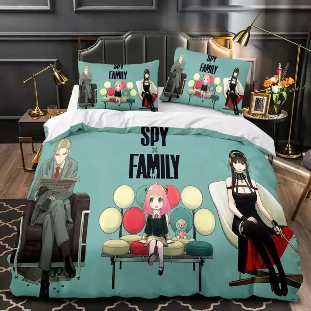 SPY×FAMILY Anime Prikrývka Posteľné Súpravy Kreslená Obliečka na Prikrývku Obliečka na Vankúš Plná Veľkosť Queen King Prikrývka Jednolôžková Dvojlôžková Posteľ