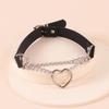 Vintage Heart Pendant Faux Leather Choker, Ins Dark Style PU Neck Collar