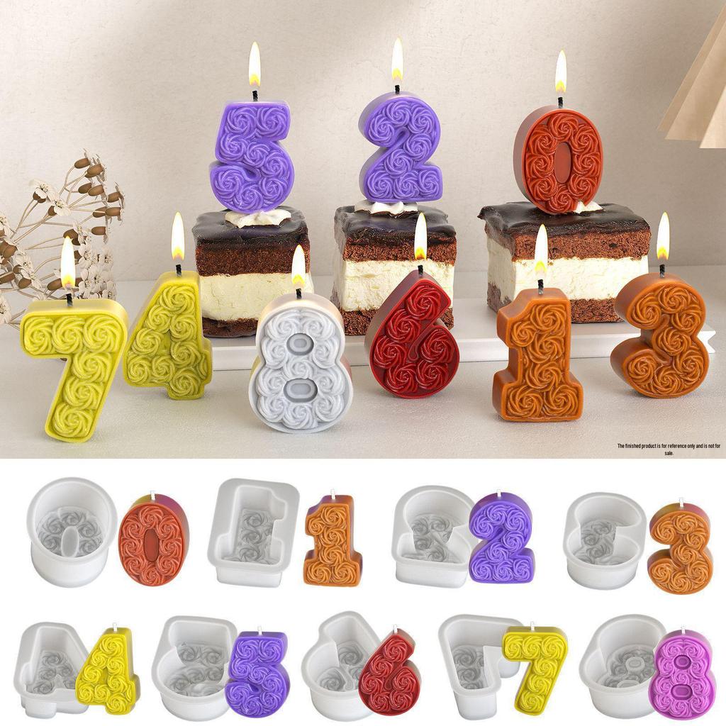 Poppy Rose Candle Ornament Mold: Silicone for DIY Incense, Plaster, Epoxy, Resin.