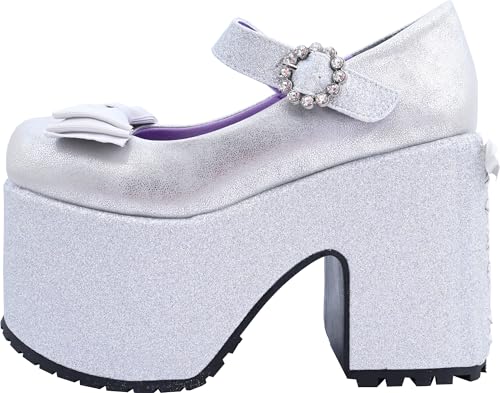 Yosuke Women's Silver Combination Pumps, Sizes 4450039, Sizes 23.0cm-23.5cm