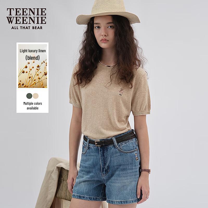 Teenie Weenie Women s Linen Blend Lightweight Knit Top M