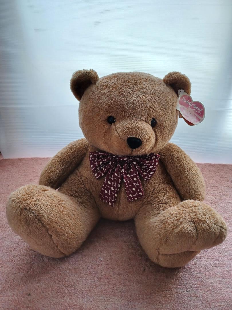 

[USED] Large teddy bear plush toy with ribbon