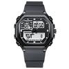 Sports Square Men Watch Waterproof LED Luminous Week Date  Wristwatch Silicone Strap Electronic Quartz Watches