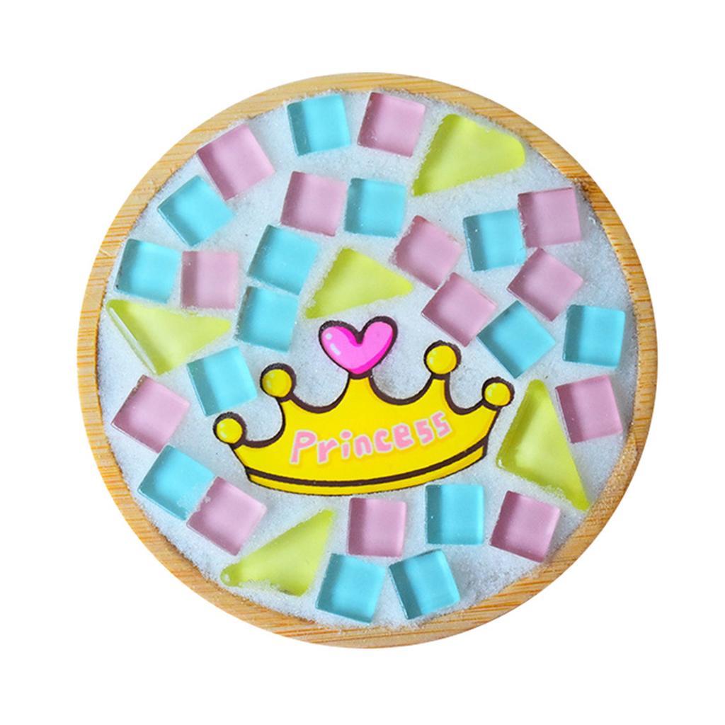 DIY Mixed Colors Children Mosaic  Succulent Pot Tray Mosaic Coaster for Drinking Cup Plant Coaster