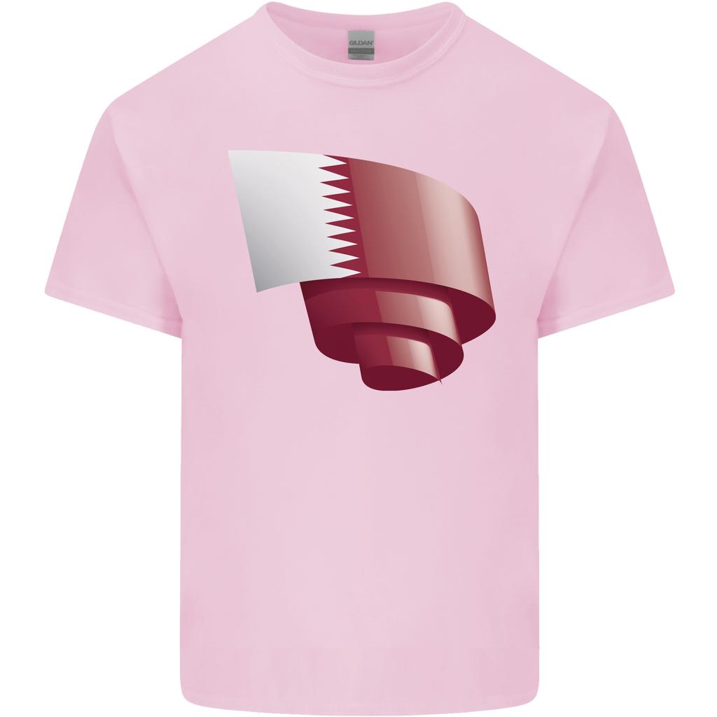 Curled Qatar Flag Qatari Day Football Unisexs Light Cotton TShirt