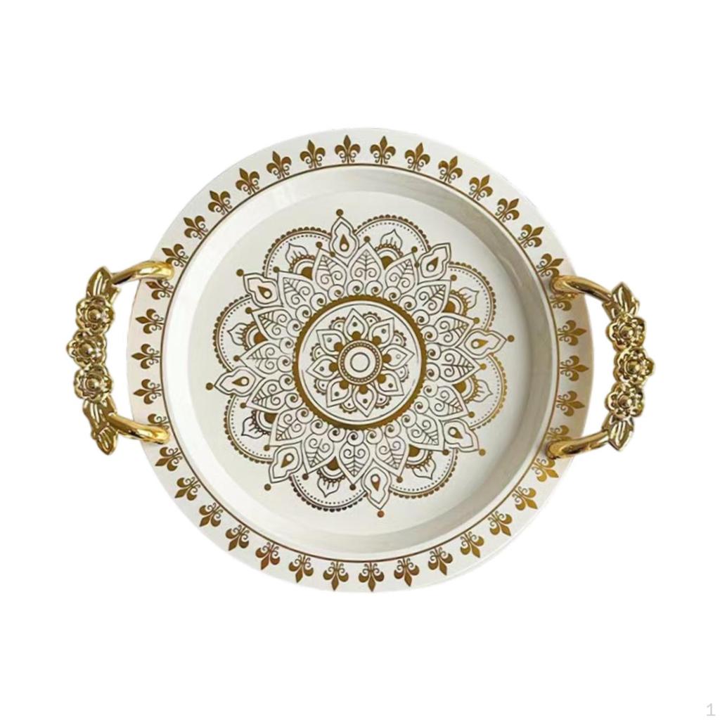 Decorative Serving Tray Fruit Plate European Dinnerware Round Food Platter for