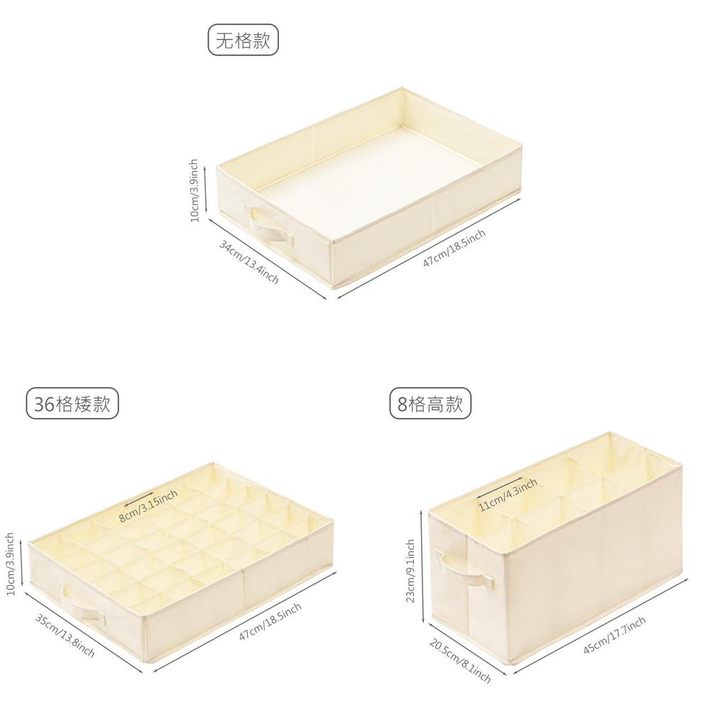 Fabric Underwear Organizer With Divided Compartments For Drawer Storage And Travel