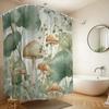 Botanical Mushroom Jungle Print Waterproof Polyester Shower Curtain Tropical Woodland Watercolor Bathroom Home Decor Luxury Bath