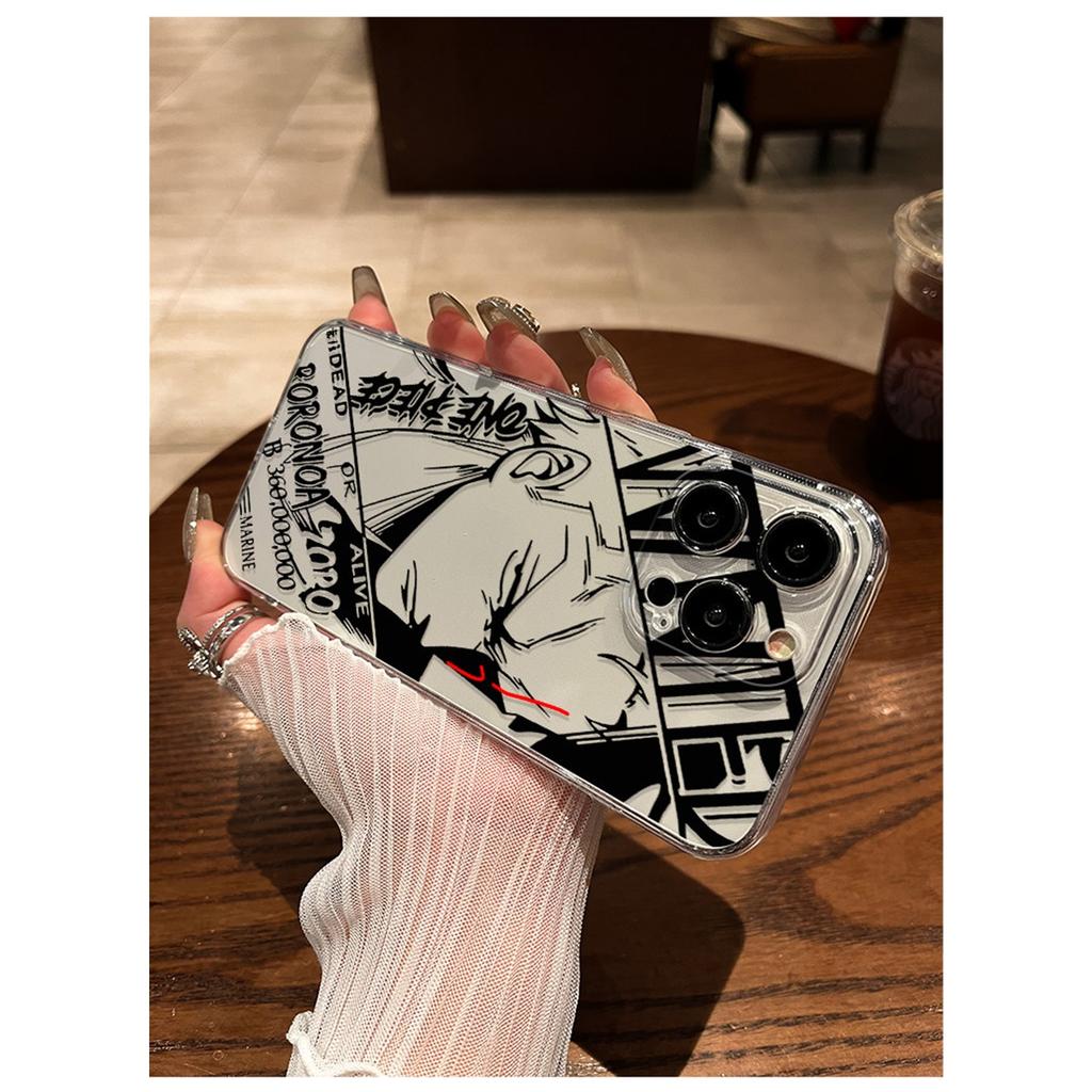 One Piece Zoro Ace Manga Panel Průhledný TPU kryt na telefon pro iPhone 15 Pro Max a Samsung Galaxy S24 Ultra, Nárazuvzdorný kryt