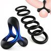7 Men's Silicone Ring Set and Sleeve for Erection Enhancement, Soft and Elastic Male Sex Toy,Adult Toys for Couples' pleasure(Black and Blue)