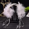 Fairy Bridal Wedding Headband Tiaras Hair Hoop Jewelry with Beaded Tassel for Birthday Stage Party Show Dress Up