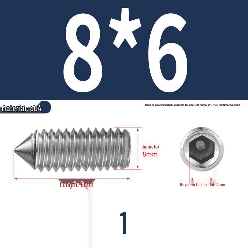 12.9 Edelstahl 304 Innensechskant Kegelspitze Gewindestift M2/M3