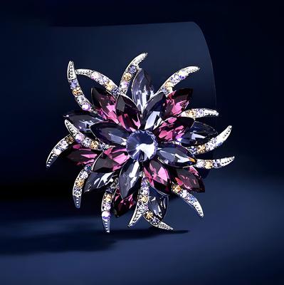 Crystal Artistry Květinová brož Špičková dámská elegance Temperament Brož Niche Špičkový špendlík k luxusnímu obleku Příslušenství