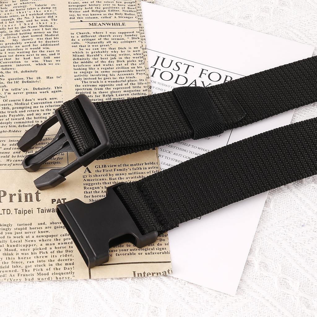 Imitation Nylon Belt Men'S Trendy Men'S Adjustable Casual Braided Belt Tactical Belt Classic Plastic Buckle