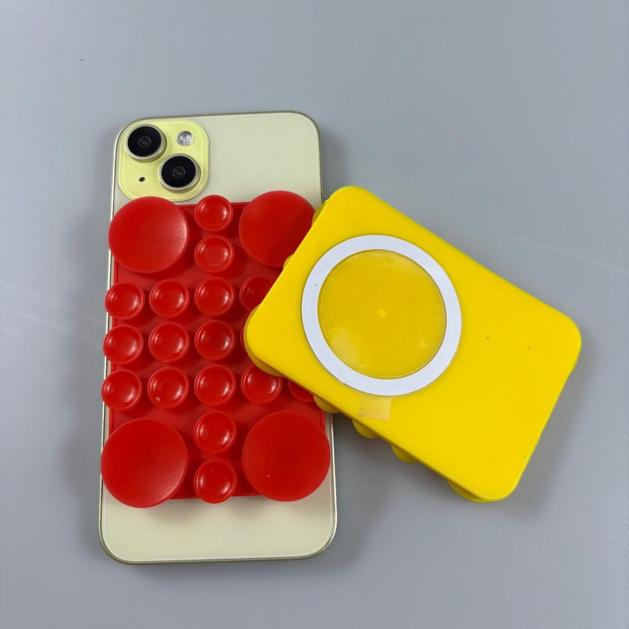Magnetic Phone Suction Cup Holder Silicone Case - Anti-Drop, Skin-Feel, Super Strong. Round Suction Cup синий